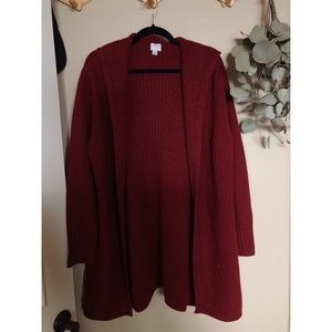 Hooded sweater cardigan